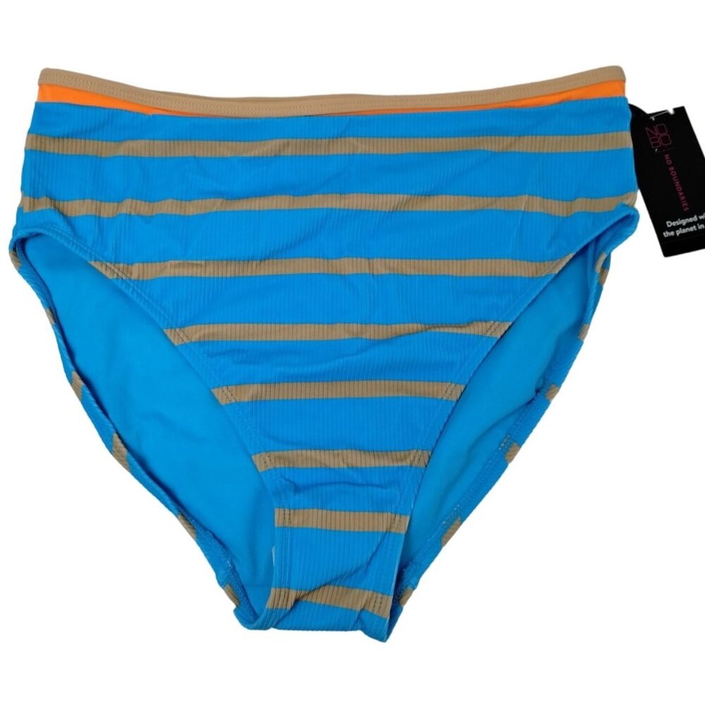 No Boundaries Junior Girls Large Multi Stripe High Waist Bikini Bottoms